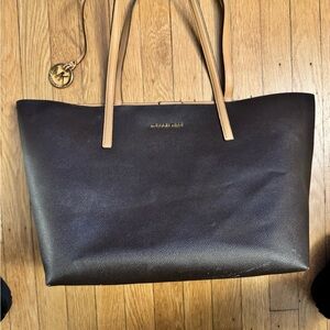 Michael Kors Dark Brown and Tan Tote
